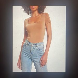 Express body contour compression square neck bodysuit